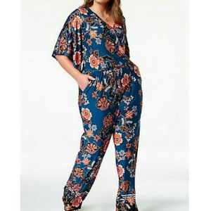 ➕ NY Collection 💜 Floral Jumpsuit with pockets